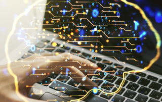 Machine learning analytics on financial data. Technology interface showing machine learning processes in fintech