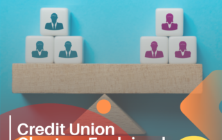 graphic comparing federal and state credit union charters for fintech solutions.